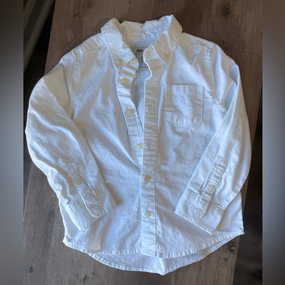 Amazon Essentials Kids White Button Down Shirt